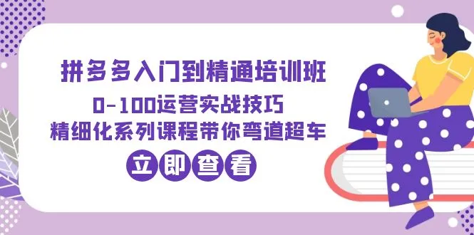 拼多多运营实战技巧大揭秘：打造精细化营销策略，实现零到百的成功突破！-网赚项目