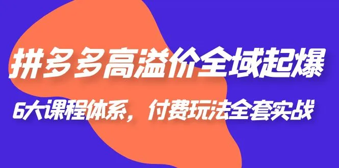 掌握拼多多高溢价玩法，实战课程全解析！-网赚项目