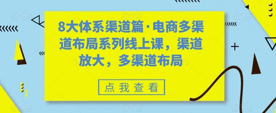 多渠道电商平台优化课程：全面掌握并拓宽您的销售网络-网赚项目