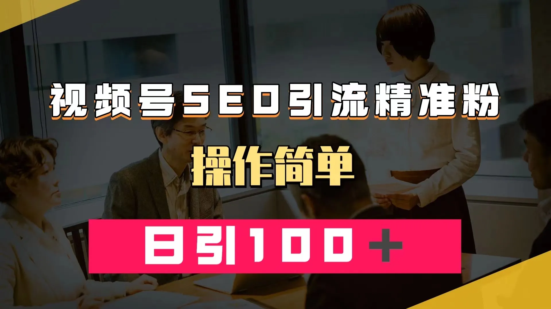 精准引流！视频号SEO排名攻略揭秘，每日引流百余人！-网赚项目