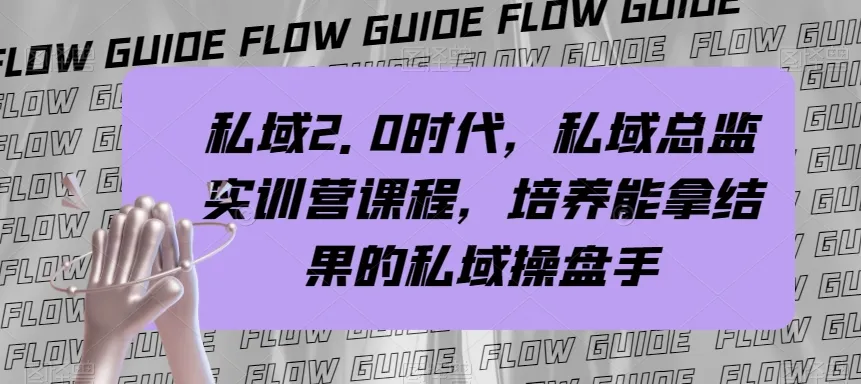 私域运营总监实战班：打造高效营销团队-网赚项目