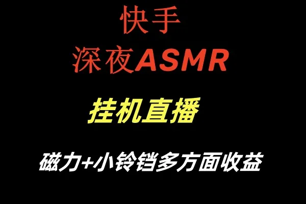 探索快手深夜ASMR挂机直播的多方面增收机会-网赚项目