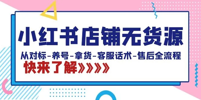 小红书店铺无货源：全面指导从对标到售后的运营全流程-网赚项目