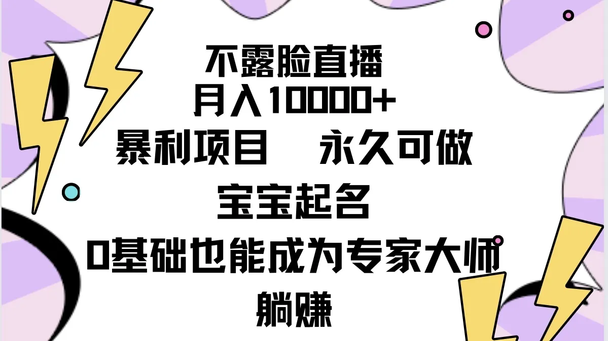 高利润宝宝起名项目，利润率100%，月增更多轻松达成！-网赚项目