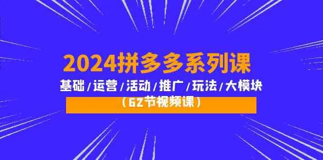 掌握拼多多赚钱玩法：全方位拼多多系列课程解析-网赚项目