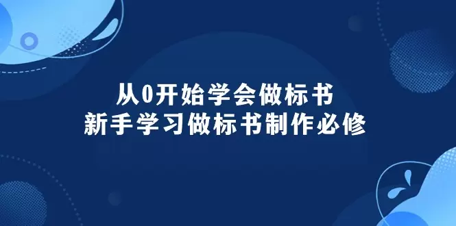 从零开始学做标书：完善技巧与实战指南-网赚项目