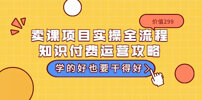 打造成功的知识付费项目：从定位到销售的完整运营攻略-网赚项目