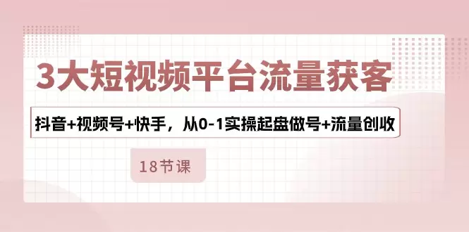 低成本实操短视频流量获客全攻略：从0到1打造爆款账号-网赚项目