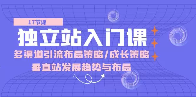 独立站入门课：多渠道引流布局策略/成长策略/垂直站发展趋势与布局-网赚项目