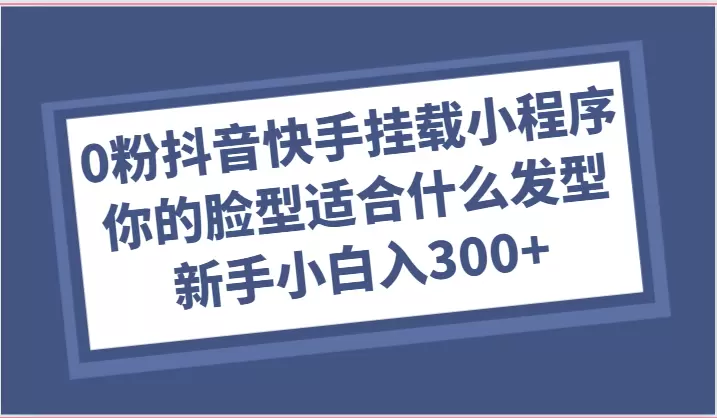 0粉抖音快手挂载小程序，你的脸型适合什么发型玩法，新手小白日入增多-网赚项目