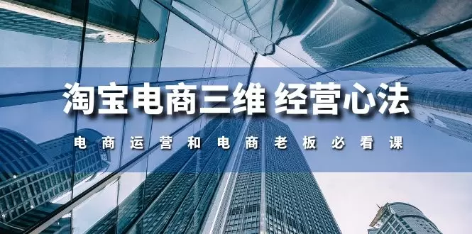 淘宝电商三维经营心法：深度剖析电商运营必备技巧-网赚项目