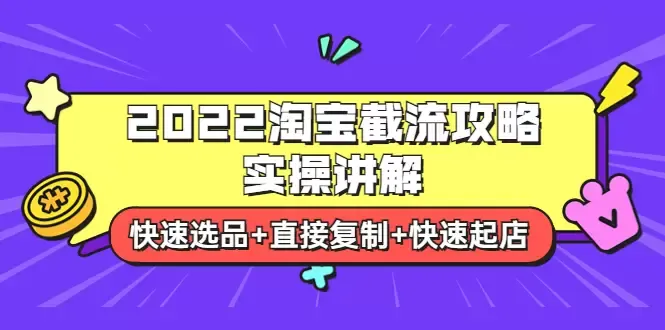 淘宝蓝海截流攻略：快速选品 复盘技巧 店铺起步实操指南-网赚项目