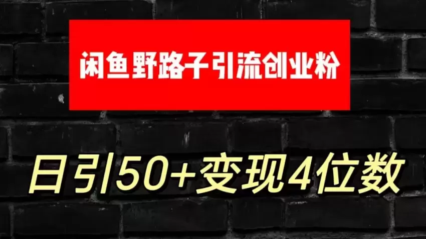 闲鱼引流秘籍：如何轻松获取精准创业粉-网赚项目