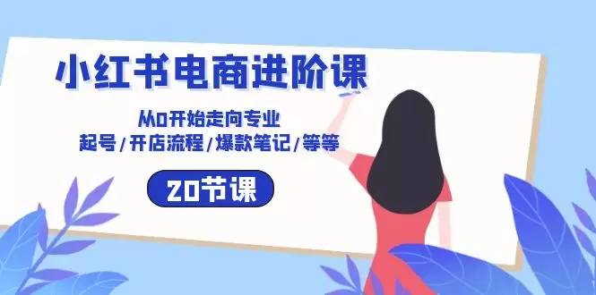 小红书电商进阶课：从0开始走向专业起号/开店流程/爆款笔记/等等-网赚项目