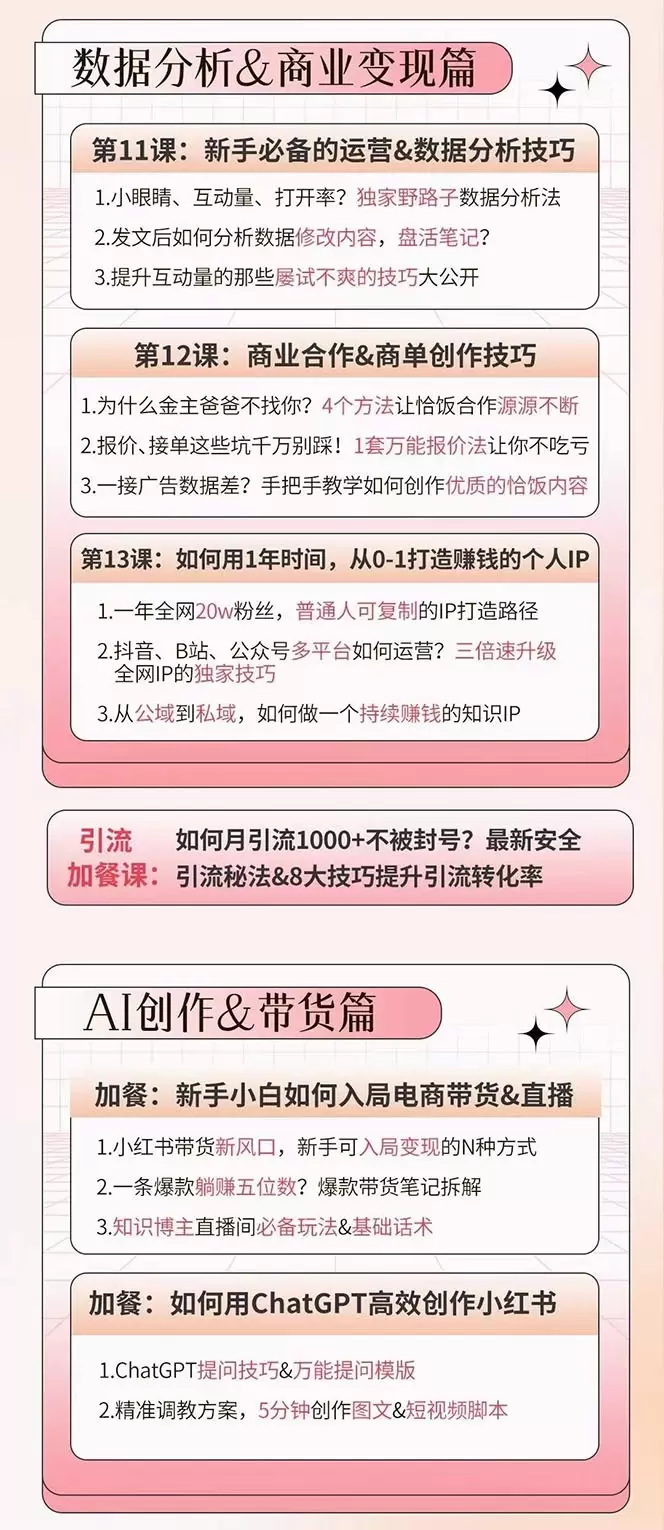 小红书特训营12期：从定位到起号、到变现全路径带你快速打通爆款任督二脉-网赚项目