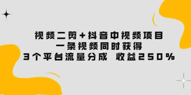 掌握视频剪辑技巧：多平台流量收益增长教程-网赚项目