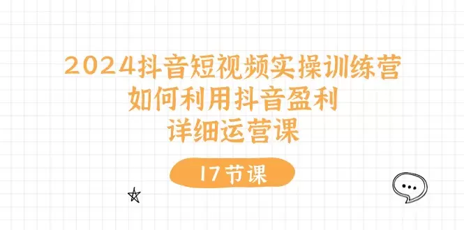 抖音短视频实战技巧：高效运营和创作全攻略-网赚项目