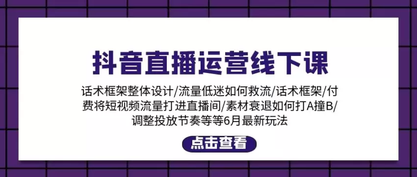 抖音直播运营秘诀：话术框架与付费流量技巧详解-网赚项目