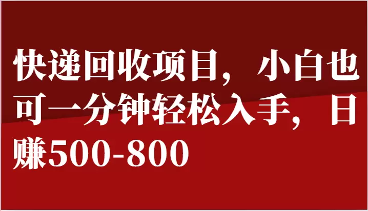 快递回收项目详解：轻松上手，实现额外收入的秘诀-网赚项目