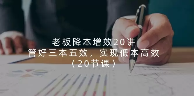 企业降本增效的实战技巧分享：实现低本高效的20个关键点-网赚项目