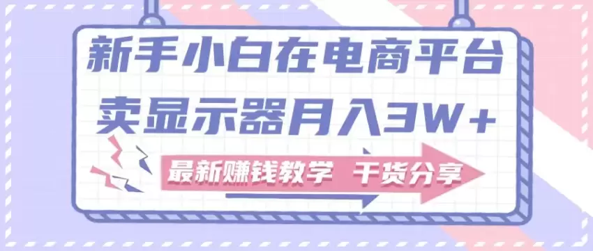 如何在电商平台闲鱼上通过代发模式卖显示器-网赚项目