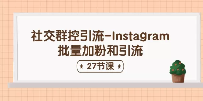 深度解析：Instagram群控引流技巧及批量加粉方法-网赚项目