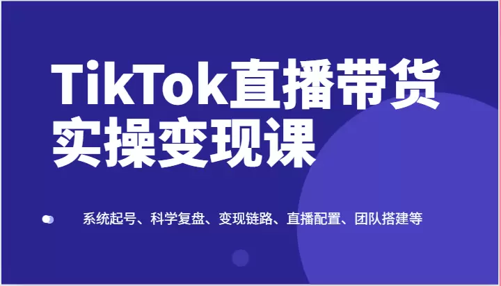 深入揭秘TikTok直播带货：从起号到团队搭建的全流程实操指南-网赚项目