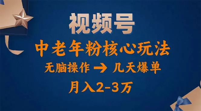 视频号高效运营策略：中老年粉丝的精准引流与转化-网赚项目