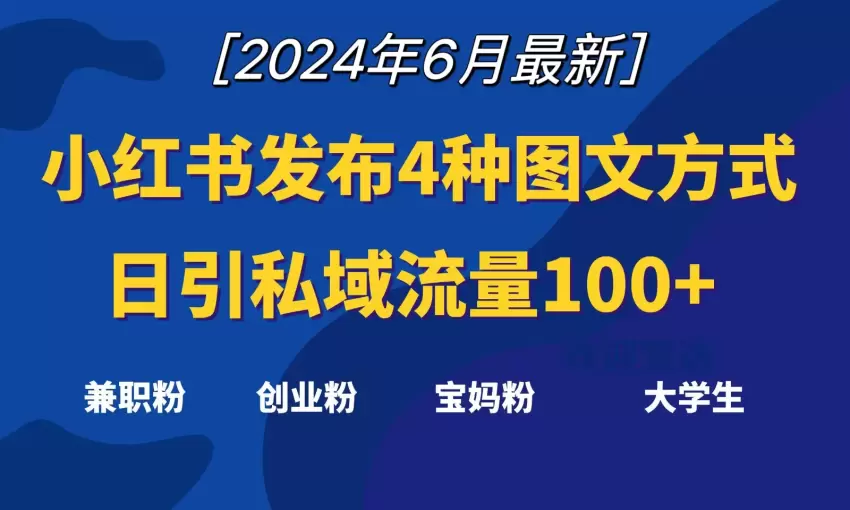 如何通过小红书图文发布，轻松吸引大量私域流量-网赚项目