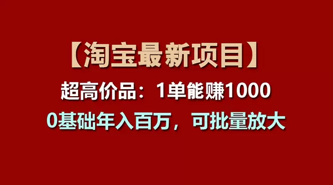 淘宝超高价项目：零基础入门，轻松实现高销量-网赚项目