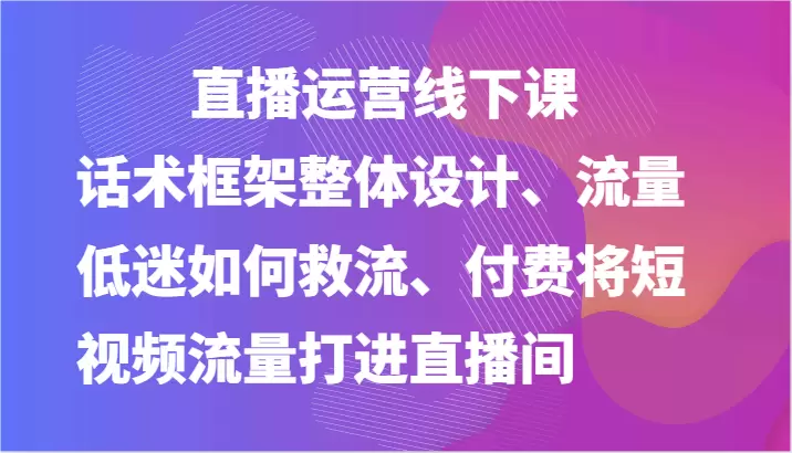 掌握直播运营：如何设计话术框架和提升流量-网赚项目