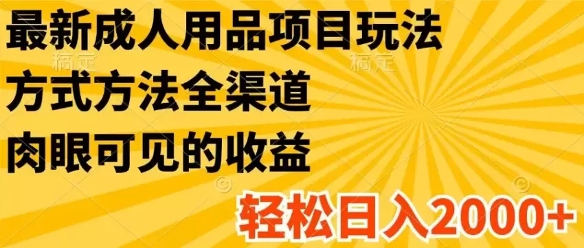 成人用品项目全攻略：轻松实现高收益的秘密-网赚项目