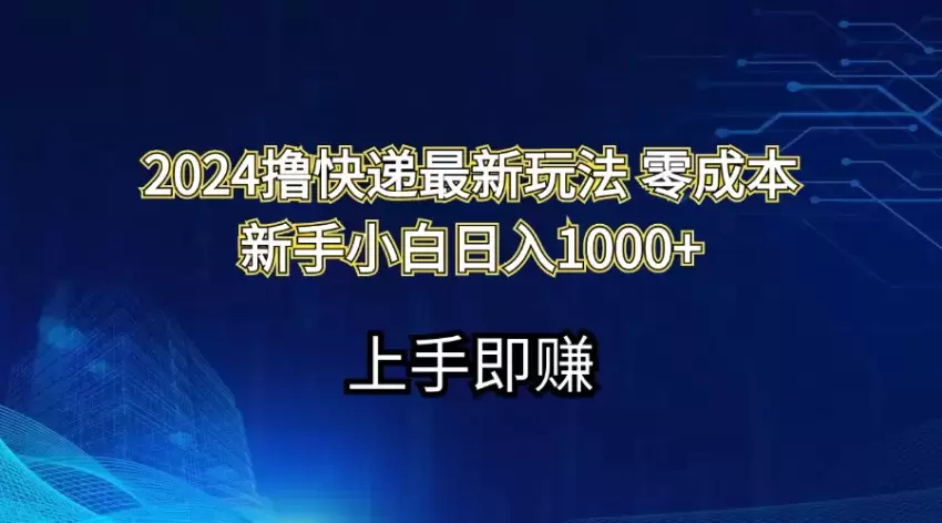 零成本快递玩法揭秘：2024年如何通过快递赚取额外收入-网赚项目