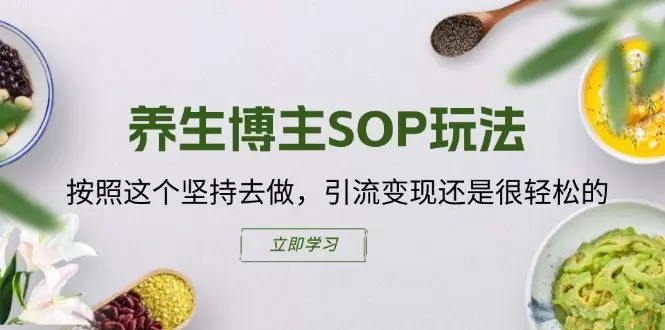 如何成为成功的养生博主：详解SOP引流变现秘籍-网赚项目