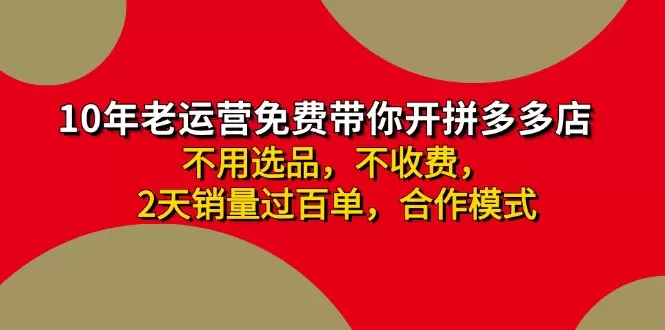 如何通过拼多多合作开店迅速提升销量，小白也能轻松掌握的秘籍-网赚项目