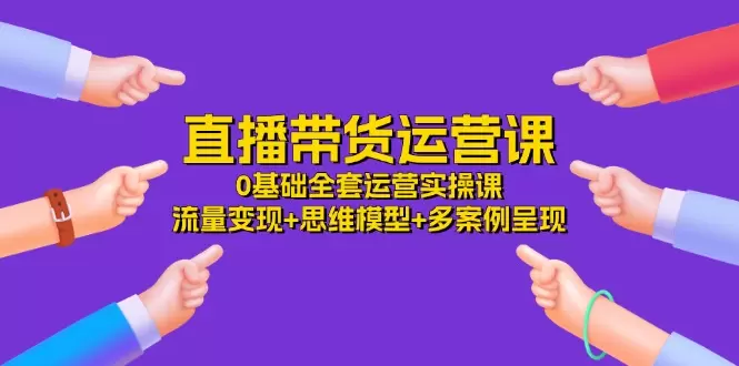 直播带货0基础全攻略：实操流量增长思维模型 多案例解析-网赚项目