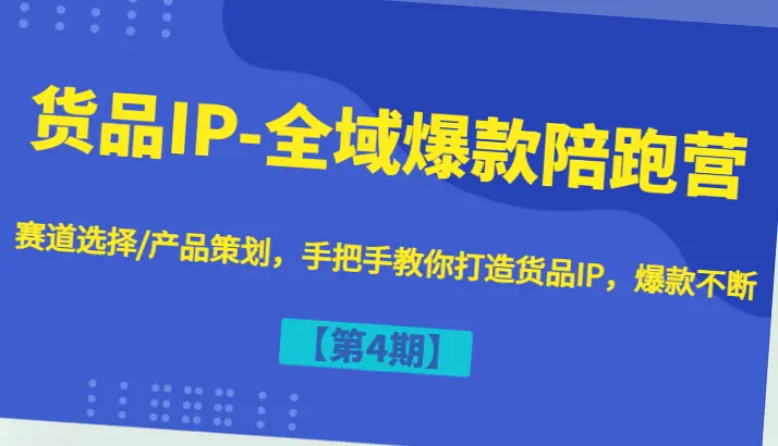 爆款货品全领域训练营第4期课程汇总：全方位打造爆款，助力产品热销！-网赚项目