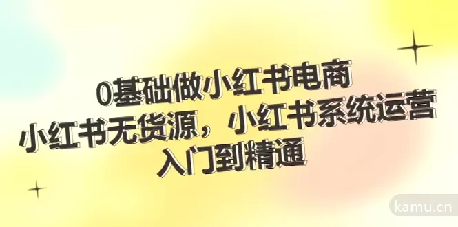 从零开始学习小红书电商运营，掌握无货源系统和选品法则！-网赚项目