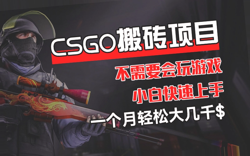 CSGO装备搬砖月入数万：小白必看！-网赚项目