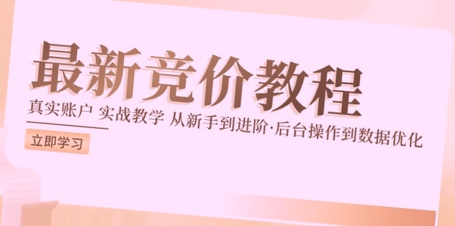 竞价教程：从零到进阶，真实账户实战教学，后台操作与数据优化全解析-网赚项目