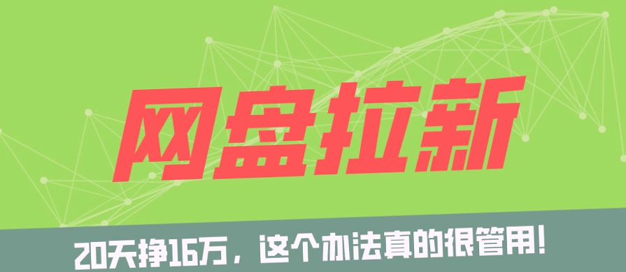 零成本轻松月入更多：揭秘网盘拉新 私域运营玩法的秘密武器！-网赚项目