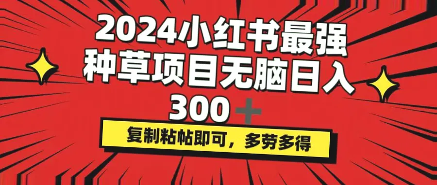 2024年最赚钱的种草项目，简单易学，每天收入可达*！-网赚项目