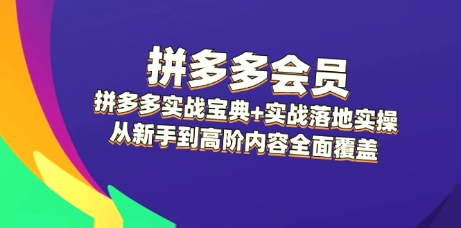 拼多多实战宝典：从新手到高阶全面掌握，解决运营难题，助你轻松破圈！-网赚项目