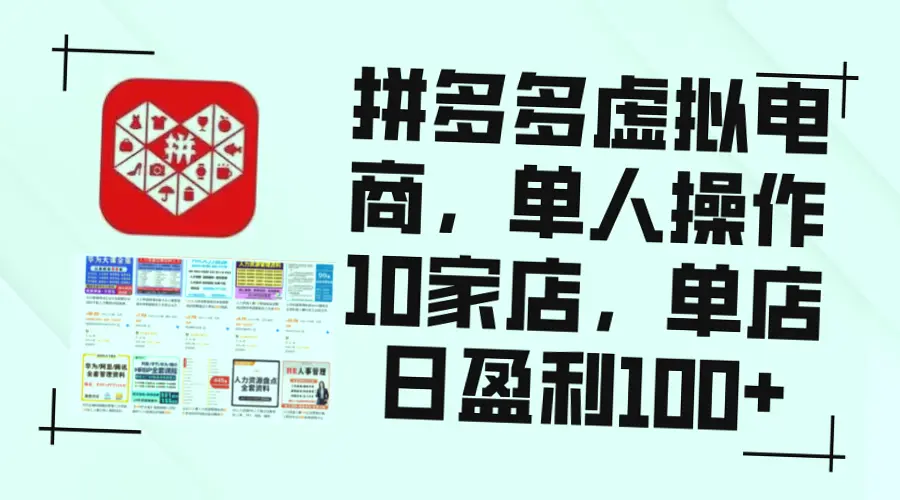 拼多多虚拟电商实战指南：轻松打造10家赚钱店铺，月入更多不再是梦！-网赚项目