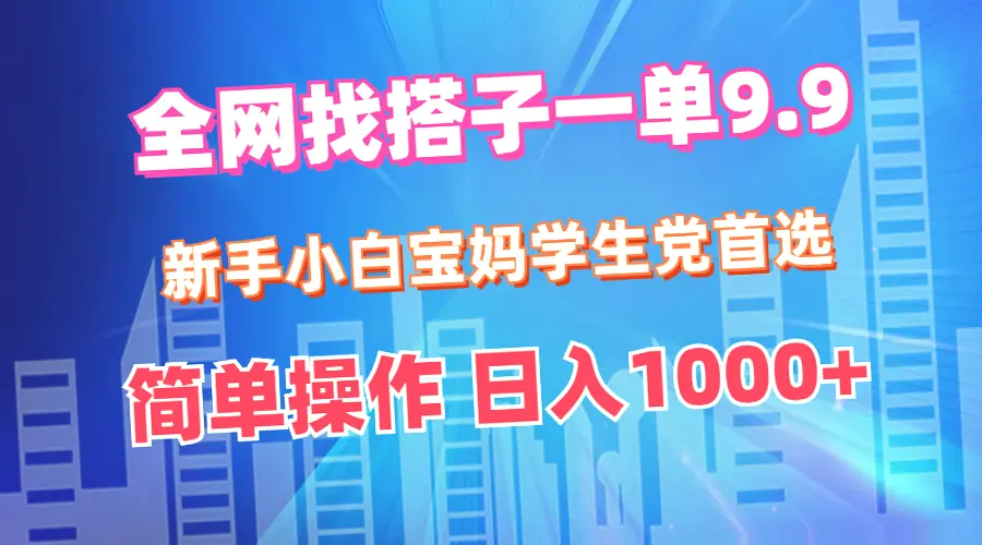 全网热门的找搭子赚钱项目：轻松入门月入更多！新手必看攻略-网赚项目