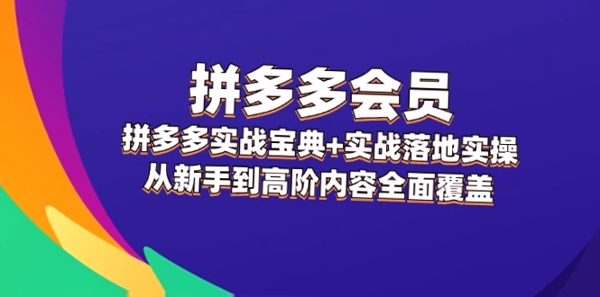 实战拼多多运营指南：从入门到精通，涵盖流量、爆款、营销等全方位攻略！-网赚项目