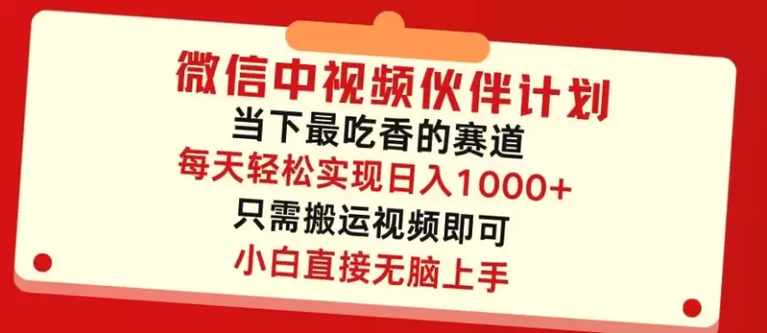 微信视频号分成计划详解：轻松日增几百的秘密揭秘！-网赚项目