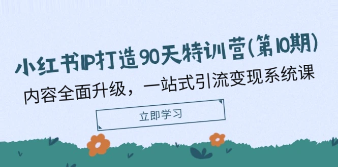 小红书IP打造90天特训营（第10期）：内容升级、一站式引导赚钱系统课-网赚项目