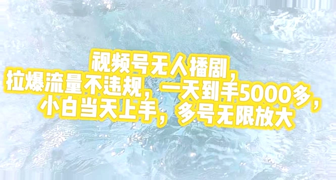 月入*千 ：小白必看！揭秘抖音快手外流视频号直播剧玩法，零成本日进斗金!-网赚项目