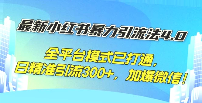 引流神器：小红书创业粉引流捷径与被动引流秘籍-网赚项目